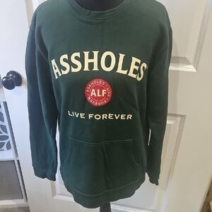 LF Dark Green Crewneck Sweater with Bold Print